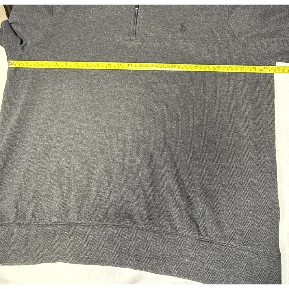Polo Ralph Lauren Men's XL Gray Herringbone Quarter Zip Pullover Pony Logo